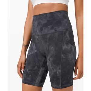 Lululemon Align High Rise 8" Biker Shorts Diamond Dye Asphalt Grey Size 2‎